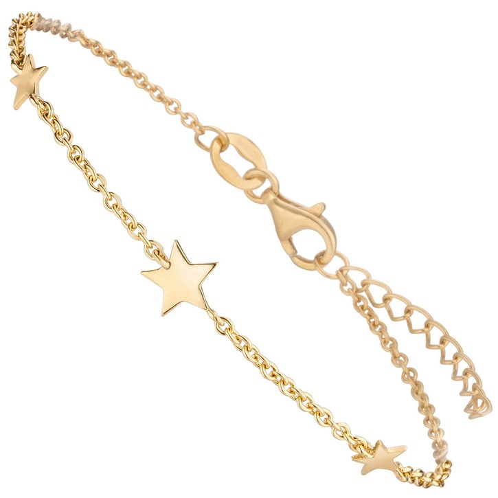 Armband mit 3 Sternen 925 Silber vergoldet