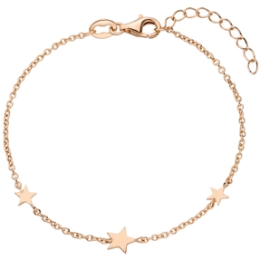 Armband Armkette mit 3 Anhängern Sterne aus 925 Silber rotgold vergoldet 16-19cm Armband Armkette mit 3 Anhängern Sterne aus 925 Silber rotgold vergoldet 16-19cm
