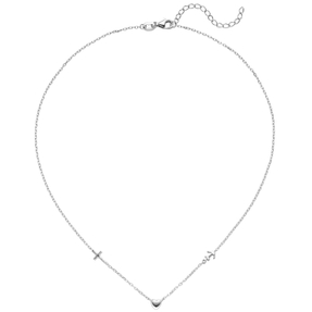 Collier Rundankerkette 3 Anhängern Glaube Liebe Hoffnung aus 925 Silber 38-43cm Collier Rundankerkette 3 Anhängern Glaube Liebe Hoffnung aus 925 Silber 38-43cm