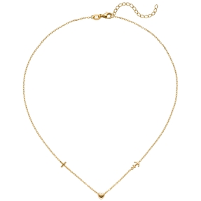 Collier Rundankerkette Glaube Liebe Hoffnung aus 925 Silber vergoldet 38-43cm Collier Rundankerkette Glaube Liebe Hoffnung aus 925 Silber vergoldet 38-43cm