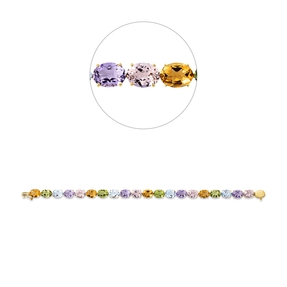 Armband aus 750 Gold Gelbgold 20 Citrine 26,1ct gelb L:17cm 4er-Krappe