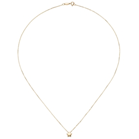 Rundankerkette mit Anhänger Stern Halsschmuck Collier aus 375 Gold Gelbgold 42cm Rundankerkette mit Anhänger Stern Halsschmuck Collier aus 375 Gold Gelbgold 42cm