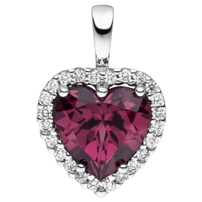 Anhänger Herz aus 585 Gold Weißgold mit 24 Diamanten Brillanten 0,1 Ct Anhänger Herz aus 585 Gold Weißgold mit 24 Diamanten Brillanten 0,1 Ct