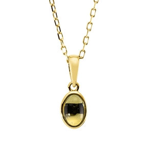 Collier Oval aus 750 Gold Gelbgold Peridot 0,49ct L:45cm Zarge