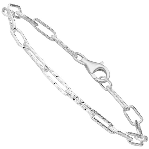 5mm Anker-Weit-Rechteck Armband 925 Silber 21cm