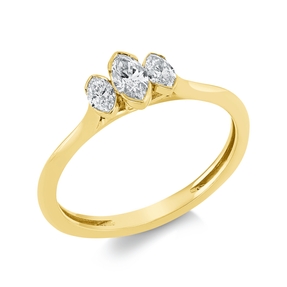 Ring aus 750 Gold Gelbgold 3 Diamanten 1,32ct TW-SI B:6,1mm