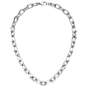 10,2mm Halskette Collier Erbs-Anker flach Kette aus Edelstahl glänzend 48cm