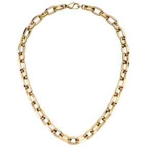 10,2mm Halskette Erbs-Anker flach Kette Edelstahl gold-farben beschichtet 48cm