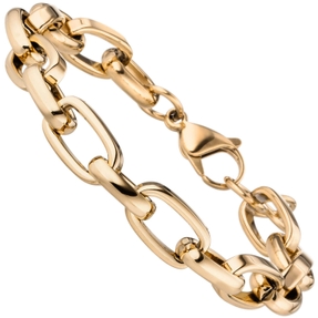 10,2mm Armband Erbs-Anker flach Kette aus Edelstahl gold-farben beschichtet 22cm