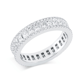 Ring aus 750 Gold Weißgold 141 Diamanten 2,25ct TW-SI B:4,5mm