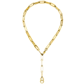 7mm Y-Kette Collier Anker weit vierkant Kette aus Edelstahl gold-farben 55cm