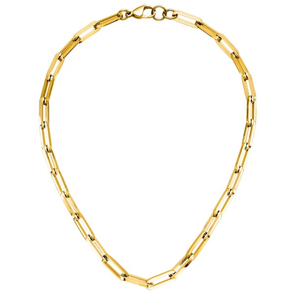 7mm Anker weit vierkant Kette Edelstahl gold-farben