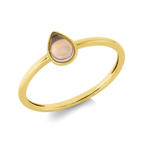 Ring Tropfen aus 750 Gold Gelbgold Quarz 0,4ct rosa B:6,5mm