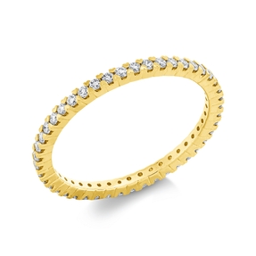 Memoire Ring schmal aus 750 Gelbgold 45 Brillanten 0,4ct TW-SI B:1,5mm
