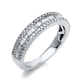 Ring aus 750 Gold Weißgold 86 Diamanten 0,57ct TW-SI B:4,5mm