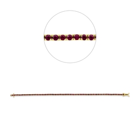 Armband aus 750 Gold Gelbgold 68 Rubine 2,86ct rot L:18cm