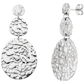 Paar Ohrringe Ohrhänger Ohrschmuck 44x21,2mm aus Edelstahl mit Struktur
