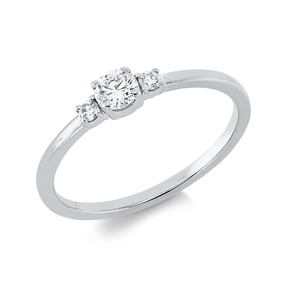 Ring aus 750 Weißgold 2 Brillanten 0,04ct TW-SI 1 Brillant 0,18ct TW-SI B:5mm