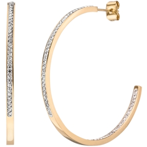 Ohrringe Creolen Halbcreolen 42,5x2,3mm Edelstahl gold-farben 134 Kristallsteine Ohrringe Creolen Halbcreolen 42,5x2,3mm Edelstahl gold-farben 134 Kristallsteine