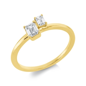 Ring aus 750 Gold Gelbgold 2 Diamanten 0,43ct TW-SI B:5,7mm