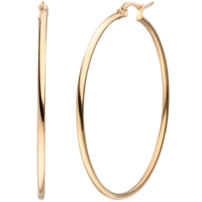 Paar Ohrringe Creolen 50x2mm aus Edelstahl rotgold-farben rund glänzend Paar Ohrringe Creolen 50x2mm aus Edelstahl rotgold-farben rund glänzend