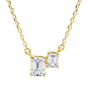 Collier aus 750 Gold Gelbgold 2 Diamanten 0,43ct TW-SI L:45cm