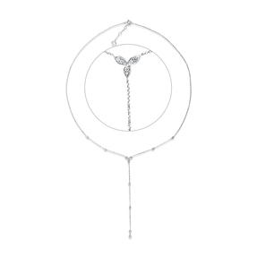 Collier aus 750 Gold Weißgold 16 Brillanten 0,29ct TW-SI L:49,7cm