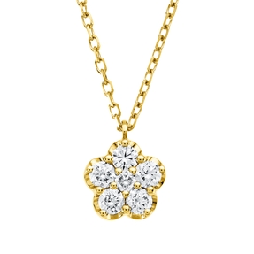Collier aus 750 Gold Gelbgold 6 Brillanten 0,21ct TW-SI L:45cm
