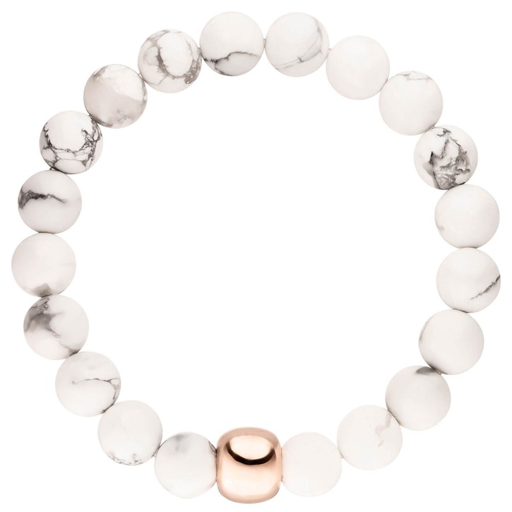 Kugel-Armband mit Howlith 925 Silber vergoldet