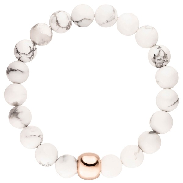Kugel-Armband mit Howlith 925 Silber vergoldet