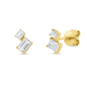 Ohrstecker aus 750 Gold Gelbgold 4 Diamanten 0,64ct TW-SI 7,8x5,4mm