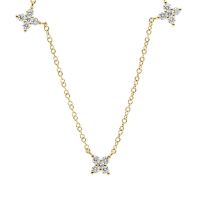 Collier aus 750 Gold Gelbgold 25 Brillanten 0,83ct TW-SI L:45,7cm