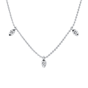 Collier aus 750 Gold Weißgold 5 Brillanten 0,29ct TW-SI L:43,2cm