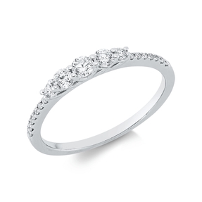 Ring aus 750 Gold Weißgold 19 Diamanten 0,34ct TW-SI B:2,7mm