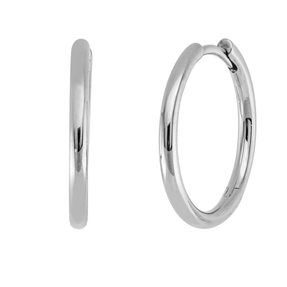 Creolen schlicht glänzend aus 750 Gold Weißgold 17,7x1,7mm