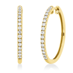 Creolen aus 750 Gold Gelbgold 32 Brillanten 0,43ct TW-SI 24,3x1,8mm Creolen aus 750 Gold Gelbgold 32 Brillanten 0,43ct TW-SI 24,3x1,8mm