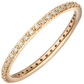 Ring Memoryring aus 585 Gold Gelbgold mit 37 Diamanten Brillanten 0,18 Ct W-si