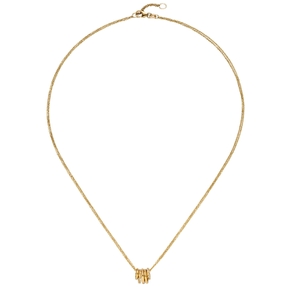 Collier Kette 2-reihig mit Anhänger aus 585 Gelbgold mit 24 Brillanten 43-45cm Collier Kette 2-reihig mit Anhänger aus 585 Gelbgold mit 24 Brillanten 43-45cm