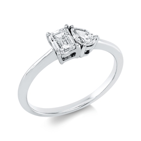 Ring aus 750 Gold Weißgold 2 Diamanten 0,69ct F-VSI B:5,4mm