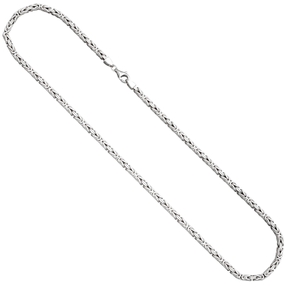 3,9mm Kette Halskette Königskette aus 925 Silber rhodiniert 60cm
