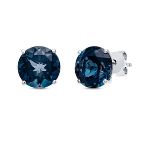 Ohrstecker aus 750 Gold Weißgold 2 Topase 4,6ct London Blue Ø7,8mm