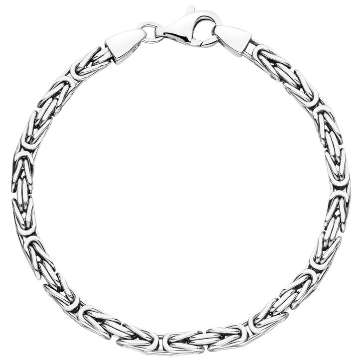 3.9mm Königsarmband aus 925 Silber 19cm