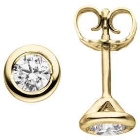 Ohrstecker rund 585 Gold Gelbgold mit Diamanten Brillanten 0,74 ct. W-SI Ohrstecker rund 585 Gold Gelbgold mit Diamanten Brillanten 0,74 ct. W-SI