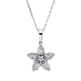 Collier aus 585 Gold Weißgold 36 Diamanten 0,64ct L:45,7cm