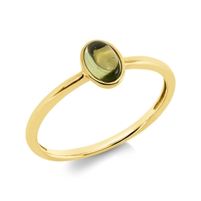 Ring Oval aus 750 Gold Gelbgold Peridot 0,51ct B:6,8mm Zarge