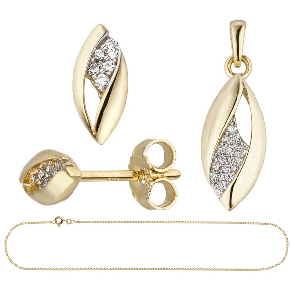 Schmuck-Set aus 333 Gelbgold mit Kette 45cm