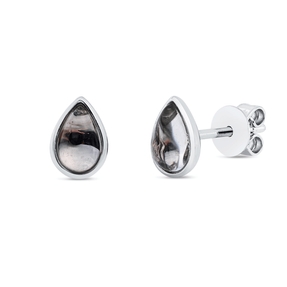 Ohrstecker Tropfen aus 750 Weißgold 2 Amethyste 0,69ct grün 7,1x5mm Zarge