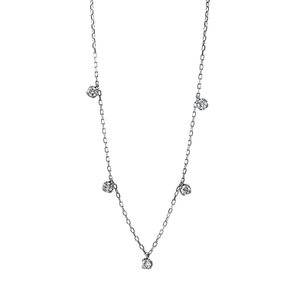 Collier aus 750 Gold Weißgold 5 Brillanten 0,38ct TW-SI L:40,6cm