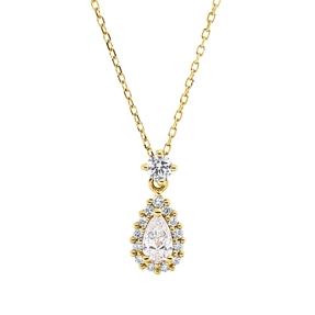 Collier aus 750 Gold Gelbgold 15 Diamanten 0,47ct TW-SI L:45cm