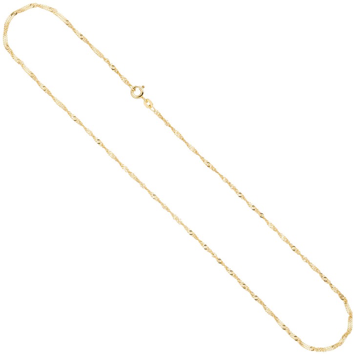 Schmuck-Set 585 Gelbgold Granate und Diamanten Kette 42cm